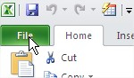Excel File Tab